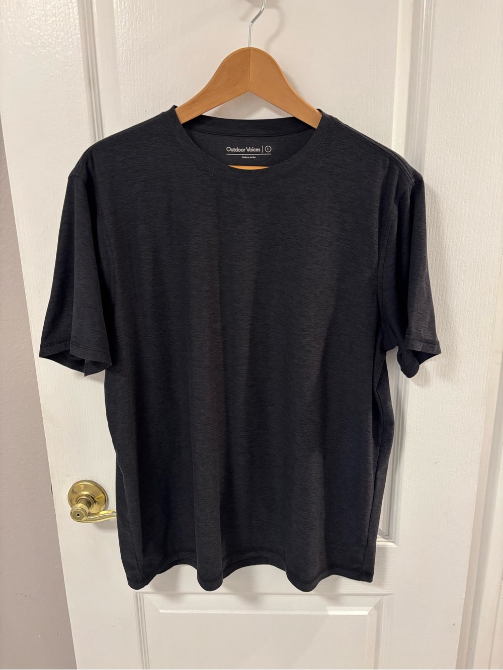 Outdoor Voices Cloudknit Tee Men's Black Crew Neck Performance T-shirt OV61101